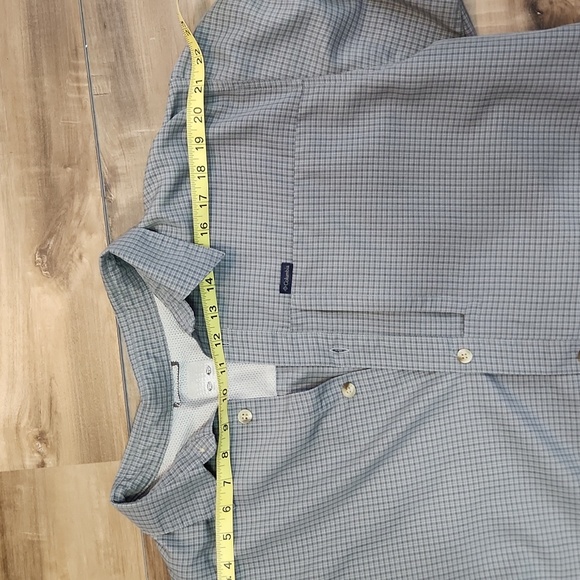 Columbia men's XL long sleeve checkered gray shirt button down front one zipper - Picture 12 of 13